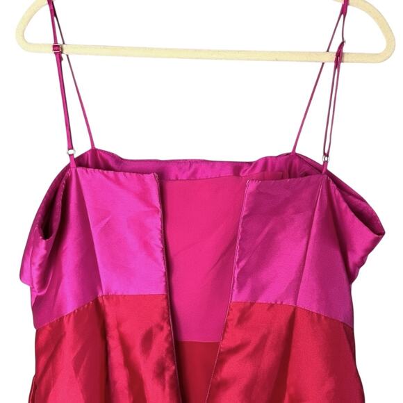 Anthropologie Hutch Serena Bow A-Line Mini Dress Womens 10 Purple Red Colorblock - Picture 6 of 8
